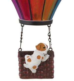 12.75" Sconce Rainbow Dog Hot Air Balloon Solar Wall Decor 2