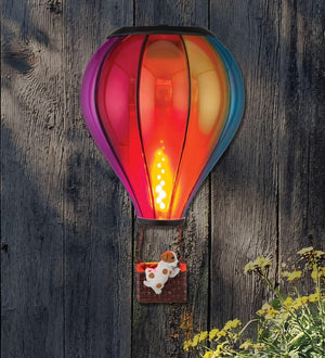 12.75" Sconce Rainbow Dog Hot Air Balloon Solar Wall Decor 3