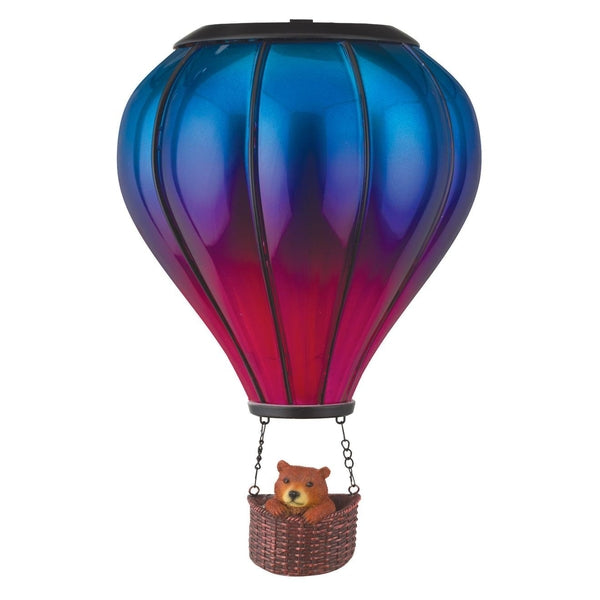 12.75" Sconce Blue Pink Bear Hot Air Balloon Solar Wall Decor 1