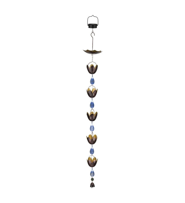 54" LED Umbrella Water Drop Solar Rain Chain Ornament 2