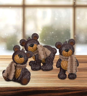 7" Brown Bear Décor (Set of 3) 3