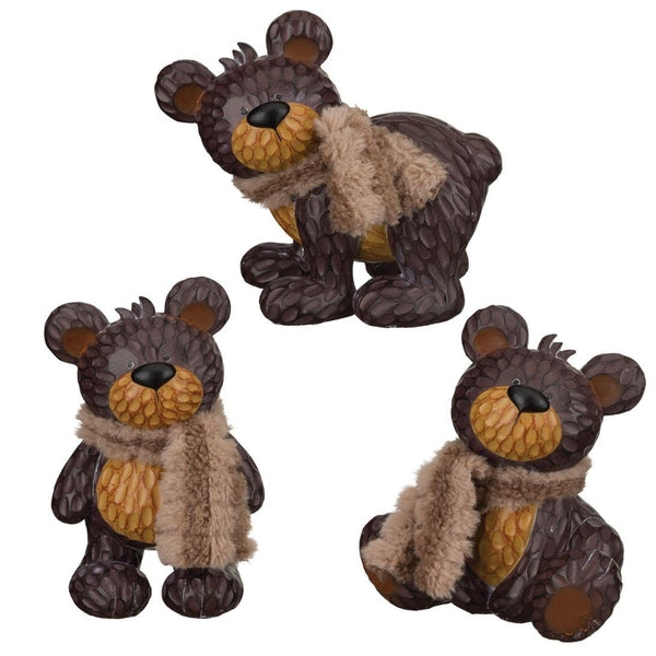 7" Brown Bear Décor (Set of 3) 1