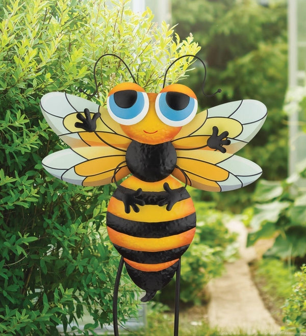 28" Hand Painted Bee Garden Stake 3