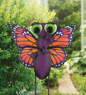 28" Hand Painted Butterfly Garden Stake 3