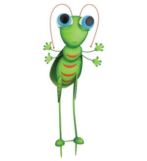 28" Hand Painted Grasshopper Garden Stake 2