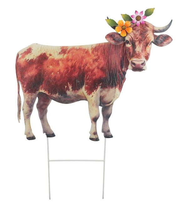 27" Metal Farm Cow Garden Stake 2