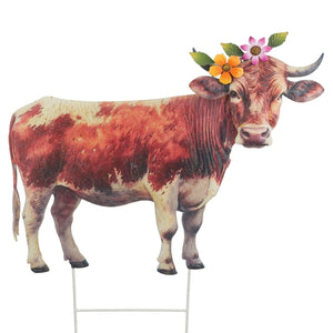 27" Metal Farm Cow Garden Stake 1