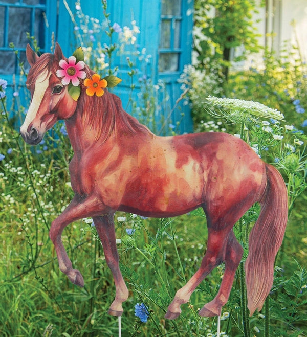 28" Metal Farm Horse Garden Stake 3