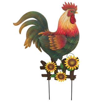 28" Metal Farm Rooster Garden Stake 2
