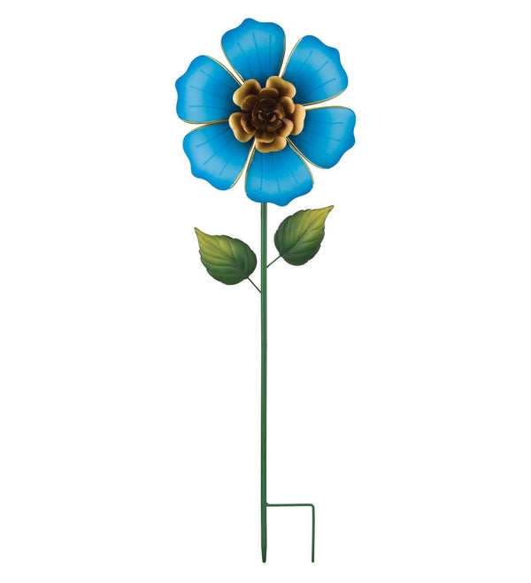 11.75" Blue Flower Regal Art & Gift Spinner Stake 2