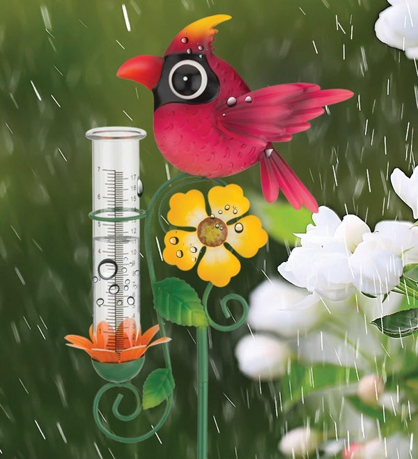 41" Cardinal Rain Gauge Garden Stake 3