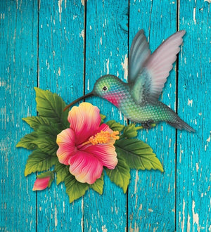 25" Hummingbird/Hibiscus Wall Décor 3