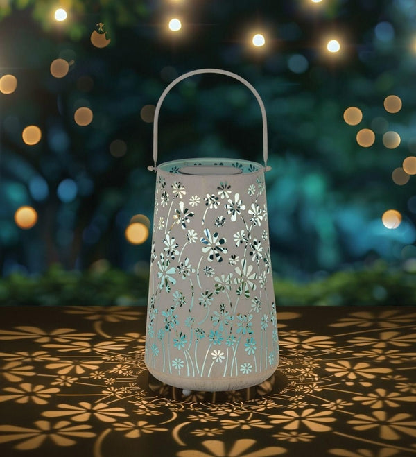12.75" Blue Pastel Shadow Solar Lantern 2