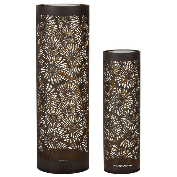 24.5" Sunflower Shadow Cylinder Solar Lantern LED Light (Set of 2) 1
