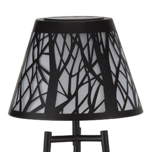 45" Black Matte Shadow Solar Floor Lamp Plant Holder Decor 1