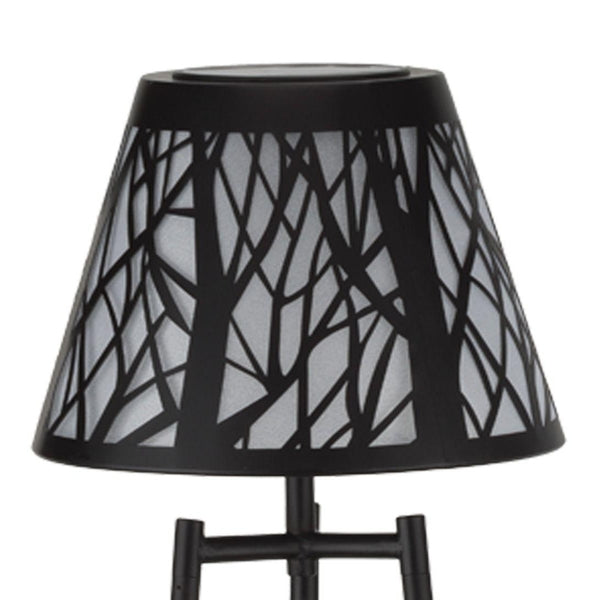 45" Black Matte Shadow Solar Floor Lamp Plant Holder Decor 1
