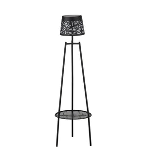 38" Black Matte Shadow Solar Floor Lamp Plant Holder Decor 2