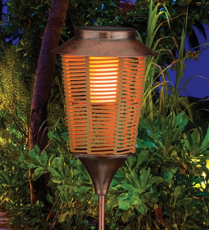 32.5" Wicker Lantern Solar Stake 3