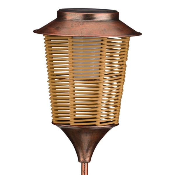 32.5" Wicker Lantern Solar Stake 1
