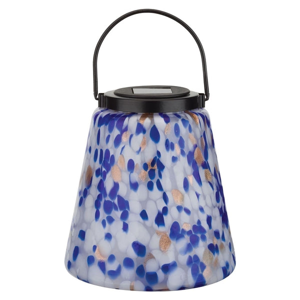 9" White Multicolor Murano Solar Lantern 1