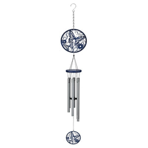 30" Blue Butterfly Metal Lattice Chime 1