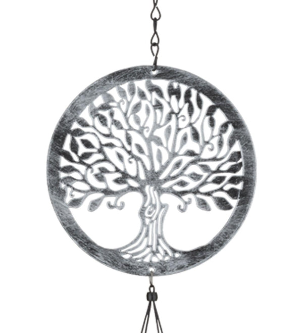 30" Silver Tree of Life Metal Lattice Chime 2