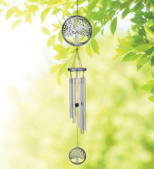 30" Silver Tree of Life Metal Lattice Chime 3