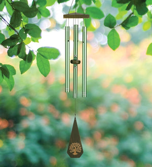 30" Green Tree of Life Wood/Metal Trio Chime 3