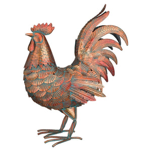 18" Copper Patina Rooster Decor 1