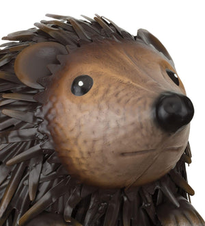 8" Brown Metal Hedgehog Décor 2