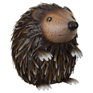 8" Brown Metal Hedgehog Décor 1