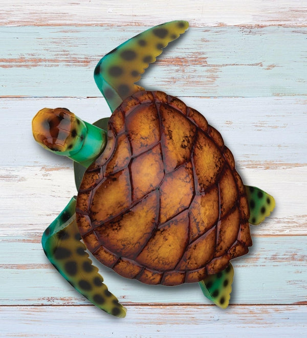 22" LG Brown Sea Turtle Decor 3