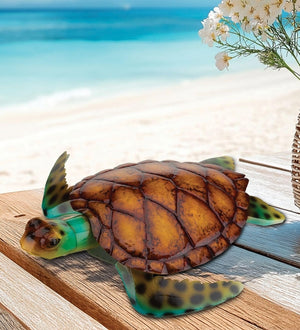 22" LG Brown Sea Turtle Decor 4