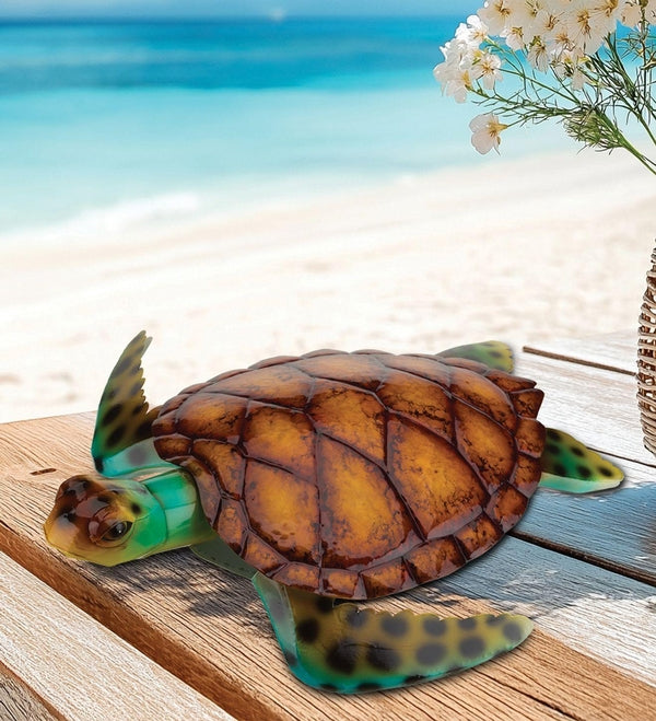 22" LG Brown Sea Turtle Decor 4