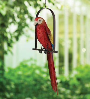 24.75" Macaw Parrot on Swing Decor 3