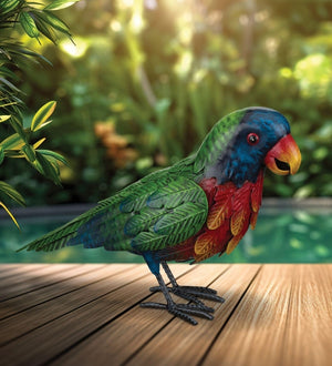 13" Rainbow Loirkeet Parrot on Swing Decor 3