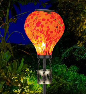 36" Murano Multicolor Hot Air Balloon Solar Stake 3