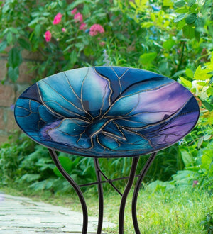 18" Swirl Blue Birdbath/Feeder 3
