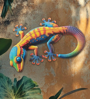 18" Burano Blue/Yellow Gecko Decor 3