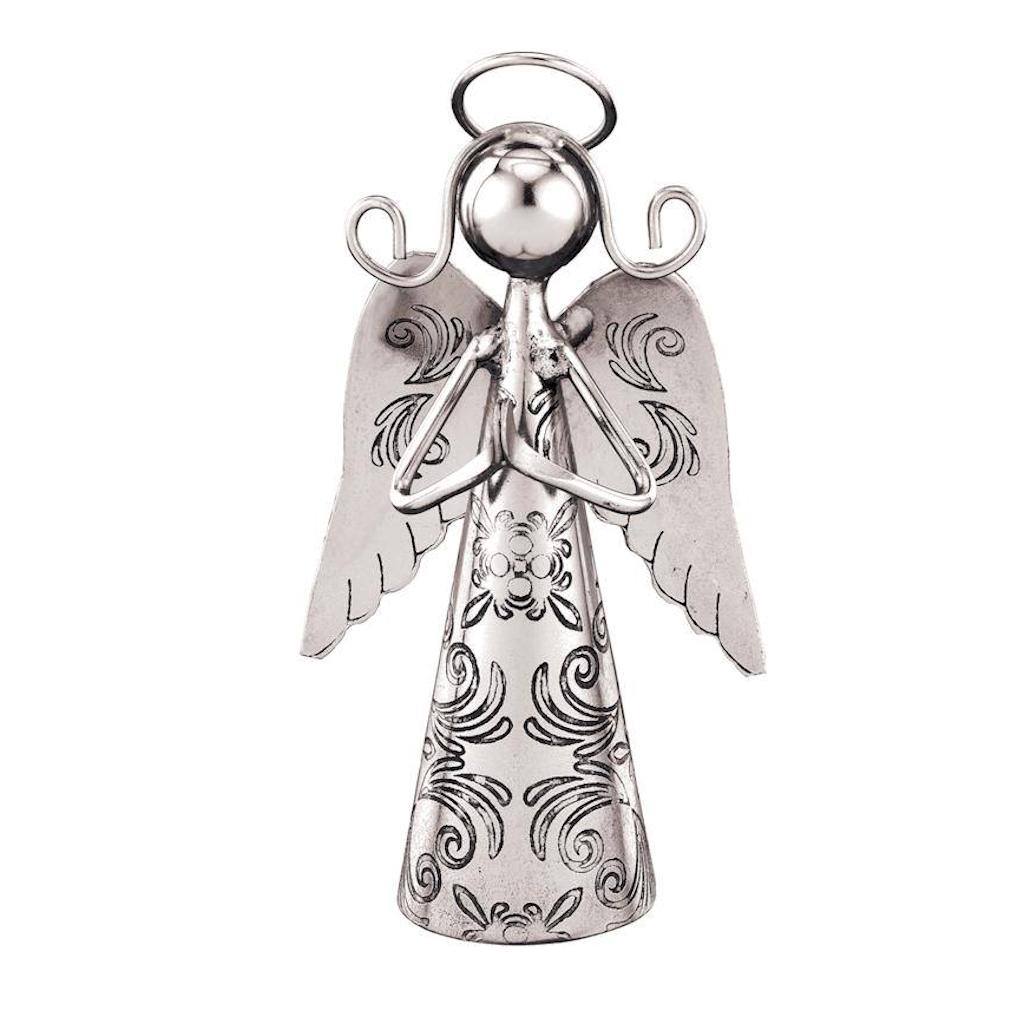 4" Silver Angel Bell Praying Decor 1