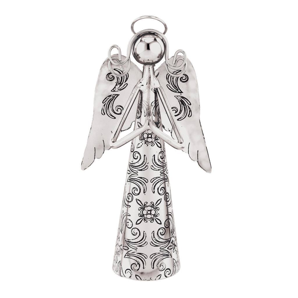 6" Silver Angel Bell Praying Decor 1