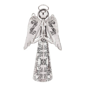 6" Silver Angel Bell Praying Decor 1