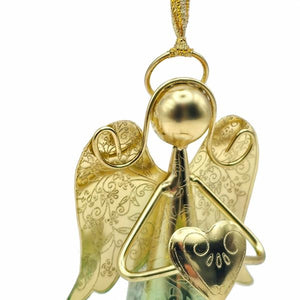 4" Gold/Blue Angel Bell Ornament 2