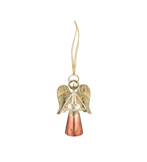 4" Gold / Copper Angel Bell Ornament 3