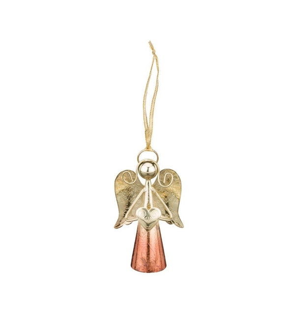 4" Gold / Copper Angel Bell Ornament 3