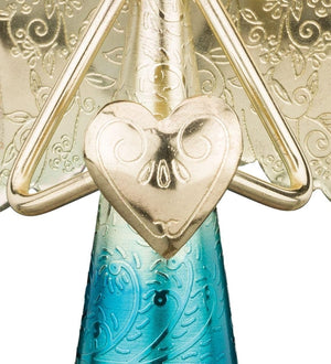 6" Gold Angel Bell Blue Ornament 3