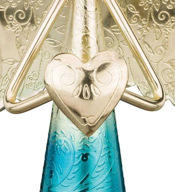 6" Gold Angel Bell Blue Ornament 3