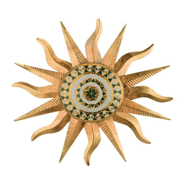 24" Gold Mesa Sun Metal/Glass Wall Décor 1