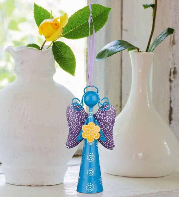 6" Angel Bell Blue Ornament 2