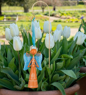 6" Angel Bell Orange Ornament 3